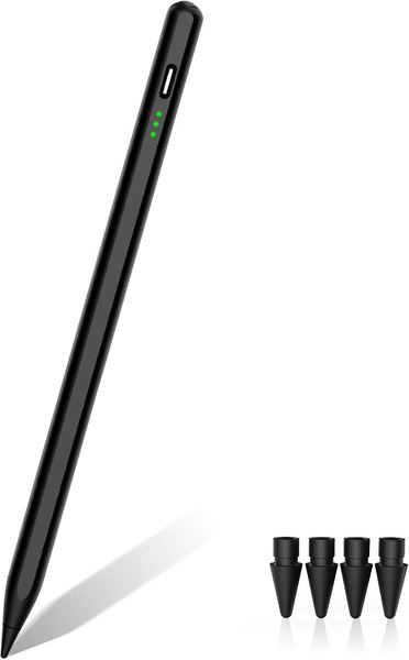 Schwarz Stift für iPad (20182026) Hochpräzise, Schnellladung 2x