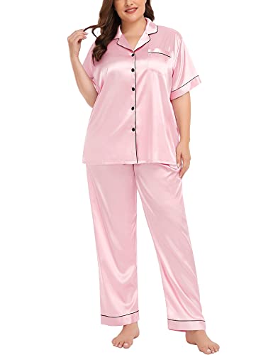 swomog satin pyjama damen kurz oberteile lang hose schlafanzug seide nachtwäsche