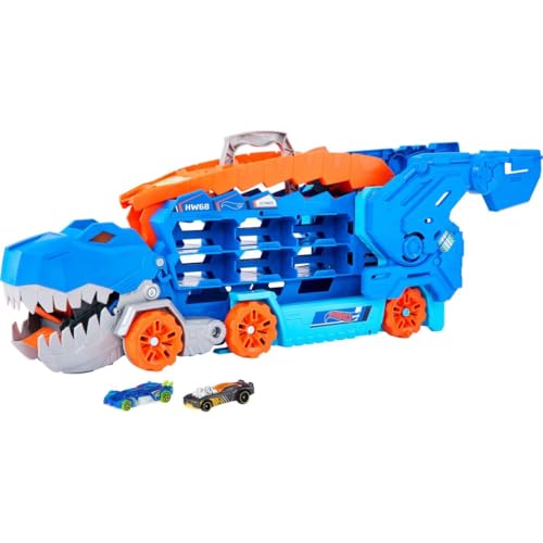 hot wheels city ultimate transporter t-rex spielzeugfahrzeug mit dinosaurier