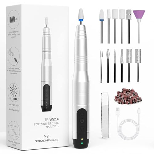 elektrische nagelfeile TOUCHBeauty kabellos, USB aufladbar, 3 geschwindigkeiten, pediküreset