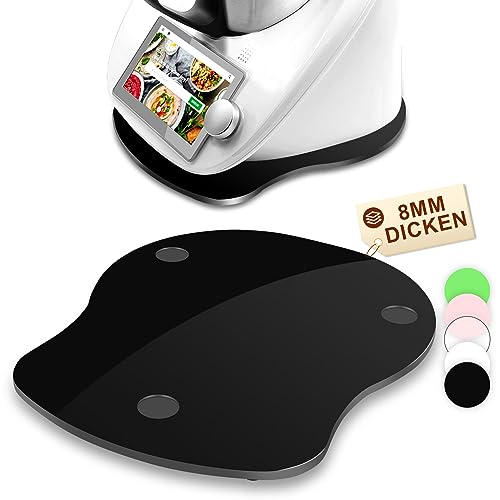 gleitbrett für thermomix tm6 tm5 acryl, rollbrett, unterlage, glänzend schwarz