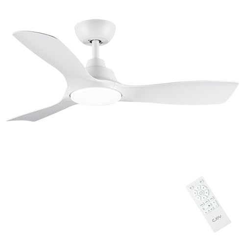 cjoy deckenventilator mit beleuchtung und fernbedienung, leise, dimmbar, 6 geschwindigkeiten, 107 cm