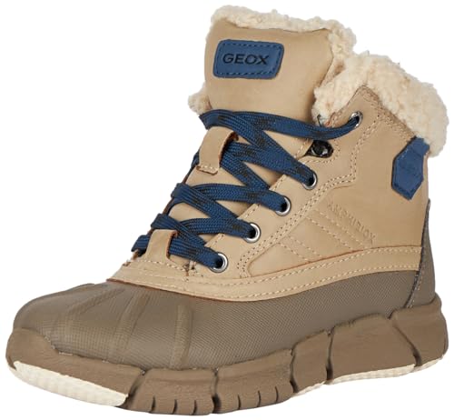 Geox j flexyper ankle boots für junge Jungen, beige-blau, Größe 33 EU