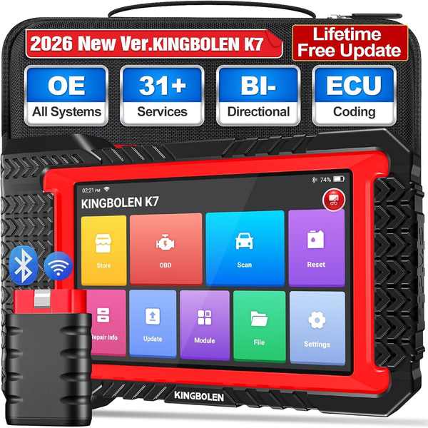 KINGBOLEN K7 OBD2 Diagnosegerät, Bi-Direktionale Diagnose, ECU-Kodierung, 36+ Reset-Dienste