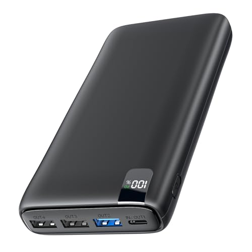 Hiluckey Powerbank 27000mAh, 22,5W Schnellladefunktion, PD USB C, tragbares Ladegerät mit LED Display für Smartphone, Tablet