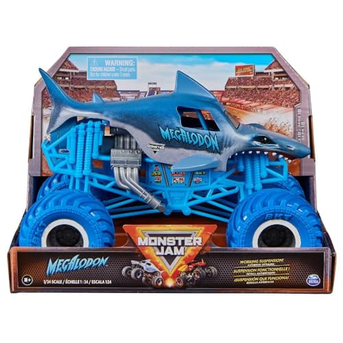 monster jam megalodon monster truck, druckguss-fahrzeug 1:24, spielzeug ab 3 Jahren