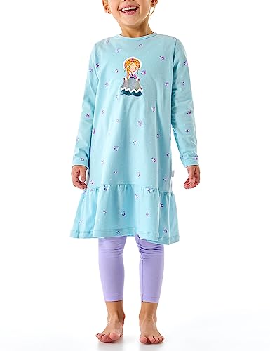Schiesser Mädchen Schlafanzug Nachthemd Leggings 100% Bio Baumwolle Größe 140 Aqua