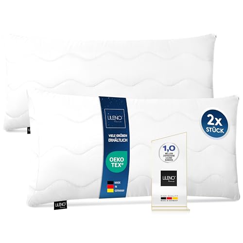 lileno home kopfkissen 40 x 80 cm 2er set mit 650 g füllung waschbar bis 95