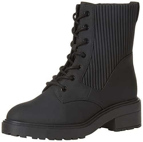 amazon essentials gummierter damen springerstiefel dicke außensohle schwarz 37,5 eu