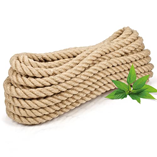 abio jute seil 10 mm 20 m, 100% natürliche hanf schnur, makramee dekoration, garten cord