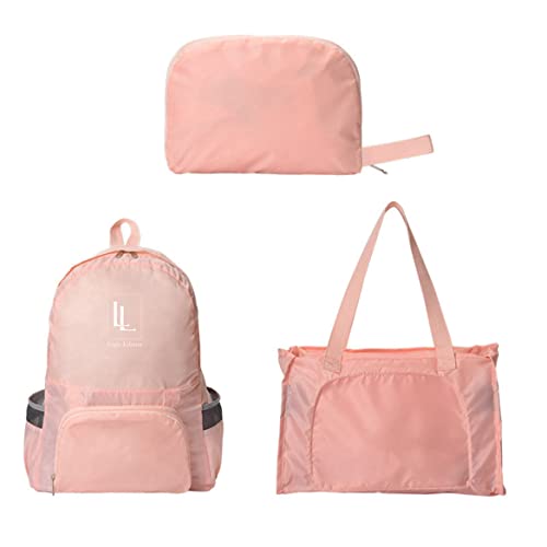 Produktbild: faltbare rucksacktasche pink, lins liliana, multifunktionale schul- und reisetasche, leicht reißfest