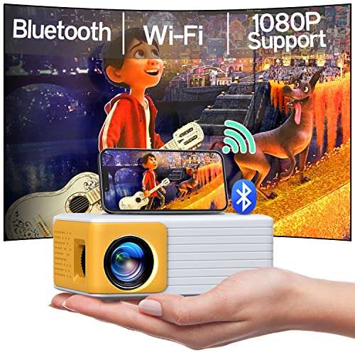 yoton mini beamer, wifi projektor full hd 1080p, kompatibel mit handy, pc, ps4, ps5, xbox