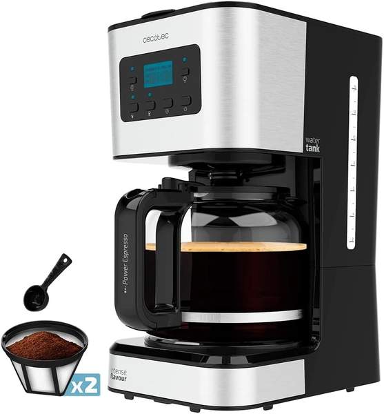 Cecotec tropfkaffeemaschine coffee 66 smart plus, 12 tasse, 980W, 1,5L, edelstahl