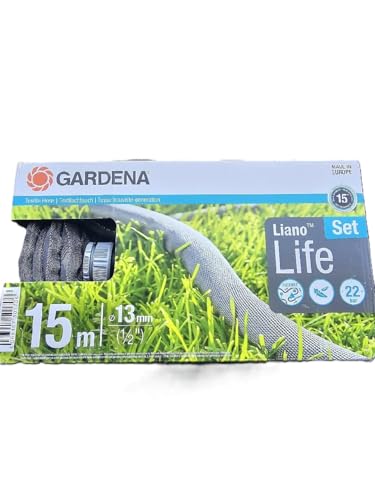 Produktbild: Gardena Liano Life Gartenschlauch 1/2 Zoll, 15m mit Reinigungsspritze und Systemteilen