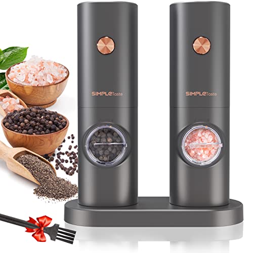salz und pfeffer mühle elektrisch 2er set SIMPLETASTE mit keramikmahlwerk