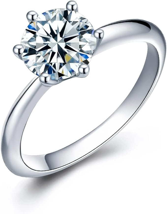 1 Karat Moissanite Verlobungsring 925 Silber D Farbe VVS1 Damen Hochzeitsring