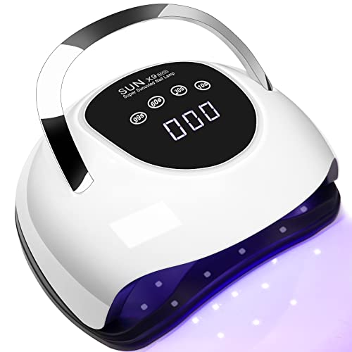 uv lampe für gelnägel 220w mit touchscreen, 4 timer, sensor und tragbarem griff