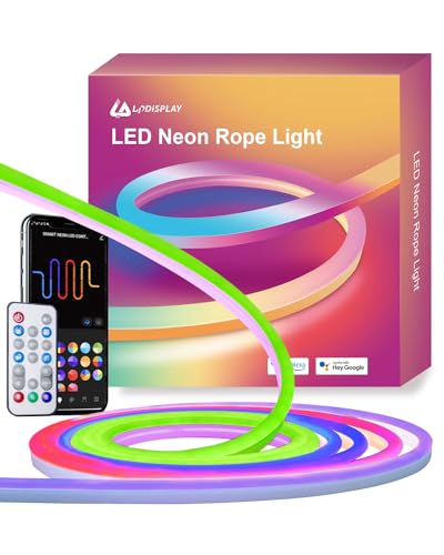 neon led strip 5m rgb ic led streifen mit musiksynchronisierung für alexa und google assistant