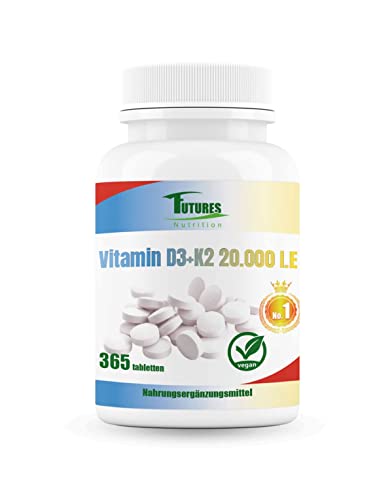 futures nutrition vitamin d3 k2 hochdosiert vegan 20000 iu 365 tabletten