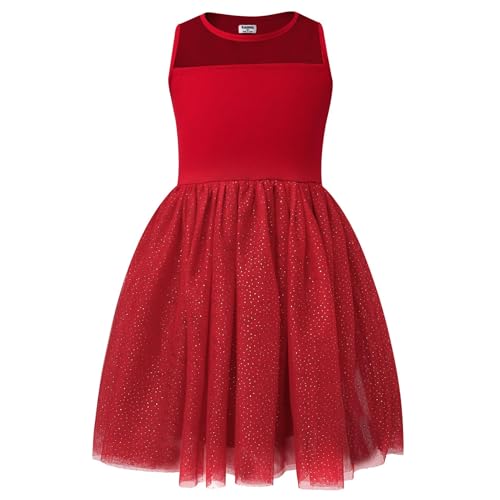 v.&grin mädchen kleid rot tüll tutu sommerkleid mit glitzer für prinzessin 3 jahre