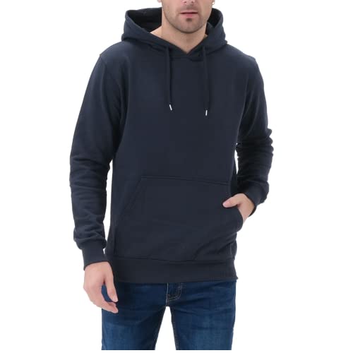 Smith & Solo herren kapuzenpullover sweatshirt langarm slim fit hoodie navy S