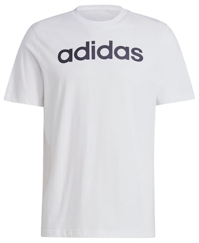 Produktbild: adidas essentials t-shirt herren mit gesticktem logo, weiß / schwarz, m