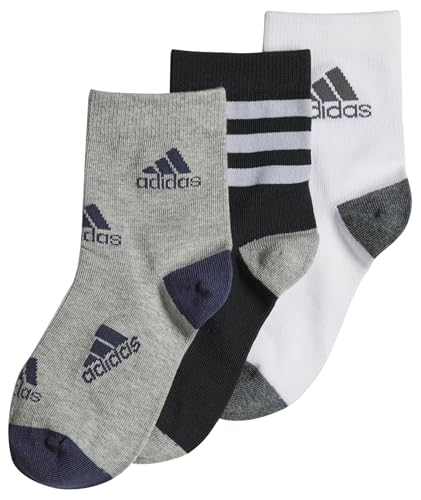 adidas graphic socks 3 paar schwarz weiß grau unisex kindergröße l