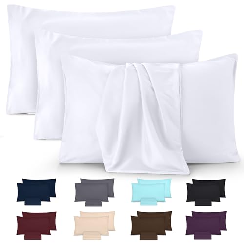 kissenbezug 30x50 weiß 4er set von utopia bedding, 100% mikrofaser, schmutzabweisend