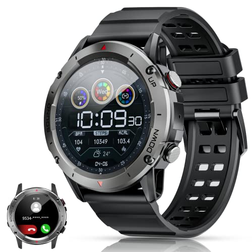 männer smartwatch phone funktion 1.39 zoll hd touchscreen fitness tracker ip68 wasserdicht