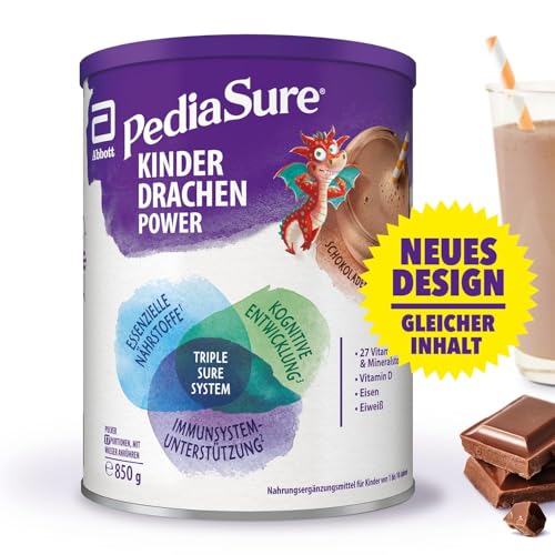 pediasure schoko shake für kinder ab 1 jahr, 27 vitamine, protein, 850g