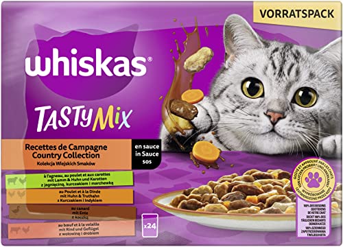 whiskas katzenfutter tasty mix country collection in sauce 24x85g 2 packungen