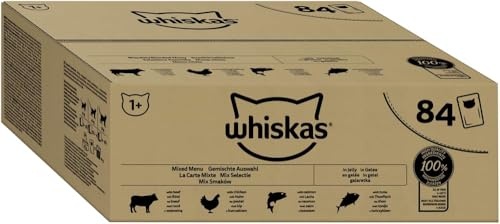 whiskas nassfutter katzen 1+ gemischte auswahl gelee 84x85g portionsbeutel