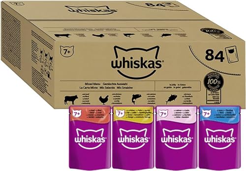 whiskas senior 7+ nassfutter mix in gelee, 84 x 85g großpackung