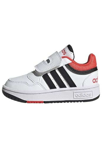 adidas kinder hoops schuhe jungs unisex cloud white/core black/bright red 23 eu