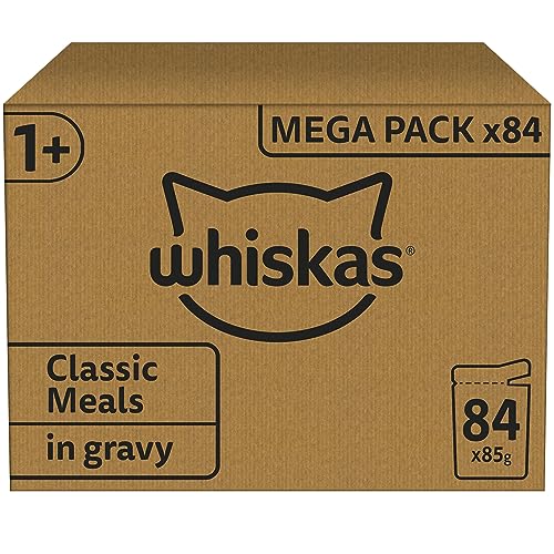 whiskas katzennassfutter klassisch in sauce, 84x85g, 1 großpackung für katzen