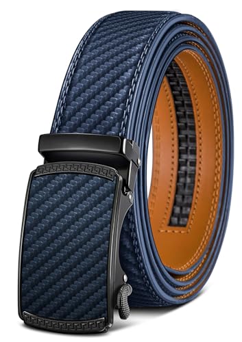 bulliant gürtel herren ratsche ledergürtel automatikschließe navy blau 160cm 35mm taille verstellbar