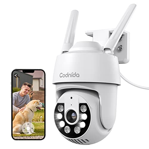 codnida 2k outdoor wifi überwachungskamera 360 mit 2-wege audio und nachtsicht