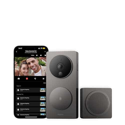 aqara video-türklingel g4 1080p fhd mit gesichtserkennung, homekit, alexa, grau