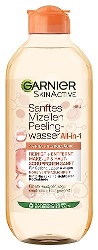 garnier mizellen peelingwasser, reinigungswasser für make-up und hautschuppen, 400 ml