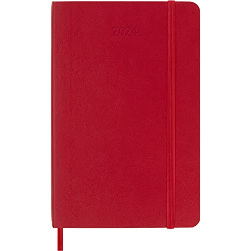 moleskine 2024 tagesplaner pocket format 9x14 weich einband scharlachrot