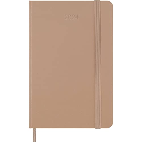 moleskine wochenplaner 2024 mit notizseiten 9 x 14 cm hardcover sandbraun