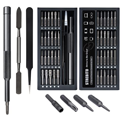 micro schraubendreher set 50 in 1 von strebito, präzisionswerkzeug für elektronik, computer, iphone, macbook, ps4, ps5