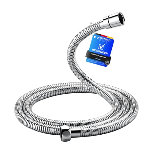 IBERGRIF Duschschlauch 1,7 m Edelstahl Knickfest Universal  Zoll mit Messinganschlüssen