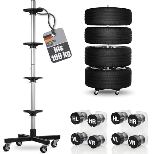 bonsport felgenbaum reifenständer fahrbar bis 225mm inkl. 8 reifenmarkierer