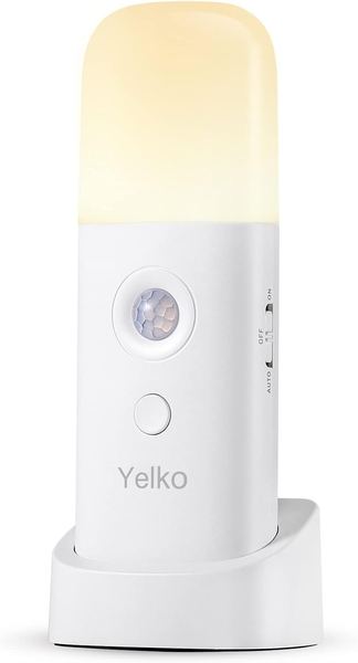 YELKO Bewegungsmelder Nachtlicht mit 2000mAh, dimmbar, tragbar, Warmweiß