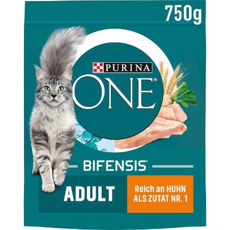 purina one bifensis katzenfutter mit huhn 6 x 750g für 16 euro