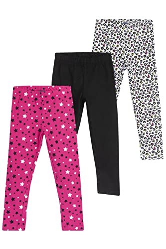 chicco leggings set mädchen, jogginghose baumwolle fuchsie, 6 jahre, 3er pack