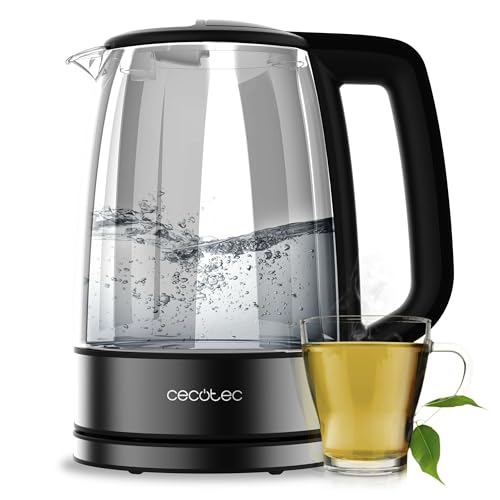 Produktbild: Cecotec Wasserkocher 1,7 L ThermoSense 340, borosilikatglas, 2200W, 360 drehbar