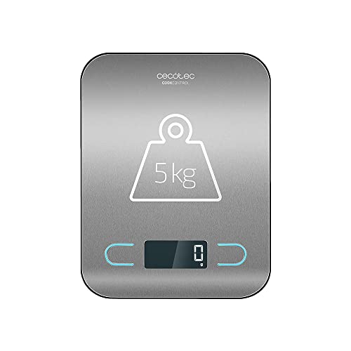 Cecotec cookcontrol digitale küchenwaage, präzise, edelstahl, flach, 5 kg, 1 g