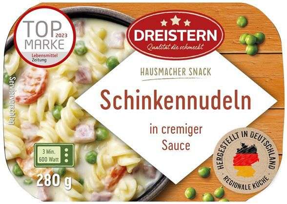 dreistern schinkennudeln mit gemüse 4x 280g ab 7,16 statt 10